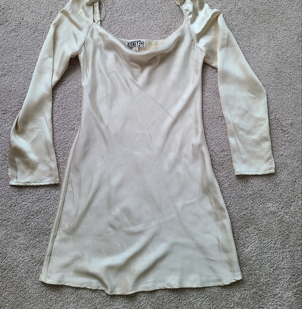 Cream Long Sleeve Dress